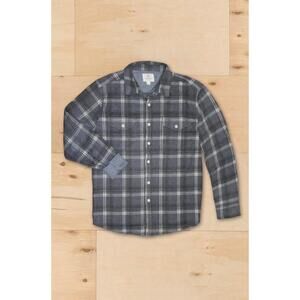 NEW TRUE GRIT men's plaid long sleeve button down shirt in grey